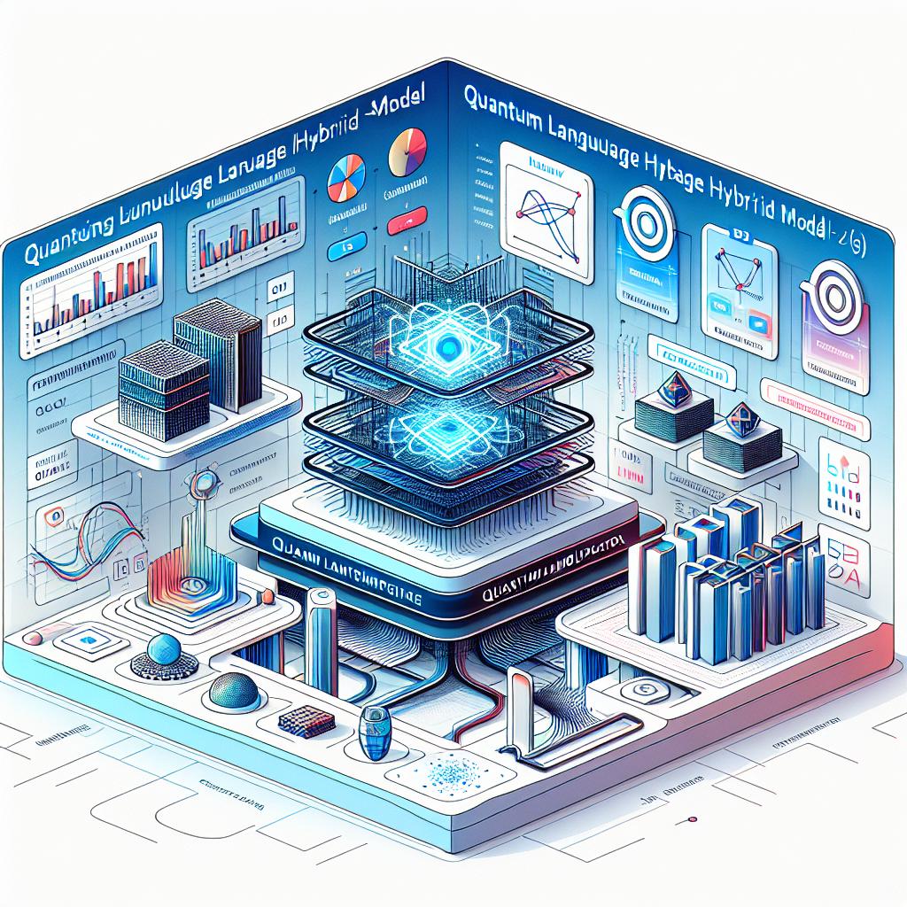 Imagine a 2D, linear perspective image illustrating the futuristic Quantum Language Hybrid Model (QLLM) announced by an imaginary technology company, Secqai, on February 10, 2025. The company, known for its ultra-secure hardware and software, aims to integrate quantum computing into traditional language models, enhancing computational efficiency and problem-solving capabilities. The illustration's main focus is the new user interface for the QLLM model, accompanied by performance charts showcasing the model's efficiency. The quantum codes, representative of the quantum mechanics and AI integration, are also present. Aesthetically, the image adopts a corporate, flat vector style on a white, texture-free background with vibrant colors symbolizing innovation and technology.