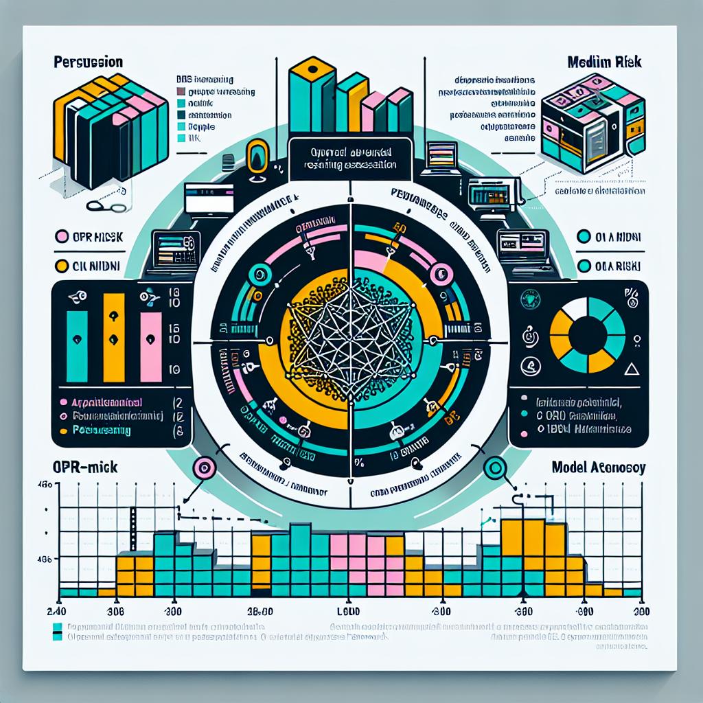 Create a 2D, linear perspective image on a texture-less white background. The image is in a flat, vector, and corporate style, showcasing a graph that represents the risk assessments of OpenAI's o3-mini model. The model, known for its advanced reasoning capabilities, is marked as medium risk in various areas according to the Preparedness Framework. Highlight the risks of Persuasion, CBRN, and Model Autonomy categories in the graph. Different colors should be used to differentiate among the risk categories. A key or legend must be included for clear data interpretation.