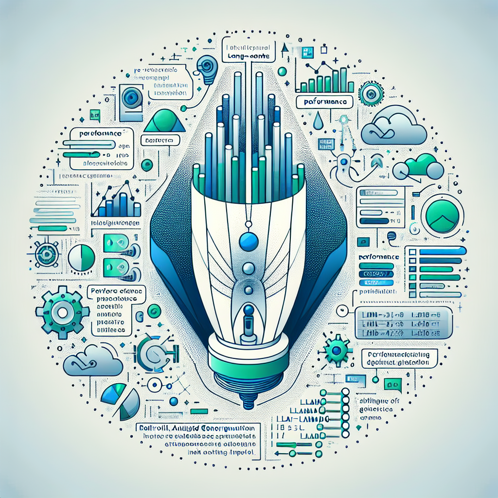 Create a 2D, linear, digital flat vector illustration in a corporate style, set against a white, textureless background. At the center, visualize a language model processing a vast amount of text. Around it, feature floating codes that symbolize the complexity of the data processed by these language models. Integrate performance charts that depict how new long-context models, like Llama-3.1-8B-Instruct, are outperforming traditional methods such as the Retrieval-Augmented Generation (RAG). Incorporate symbols of artificial intelligence to emphasize the technological nature of the subject. Use cool colors like blue and green to convey a sense of innovation and technology. Lastly, incorporate text elements with snippets of codes and data to underscore the focus on extensive inputs.