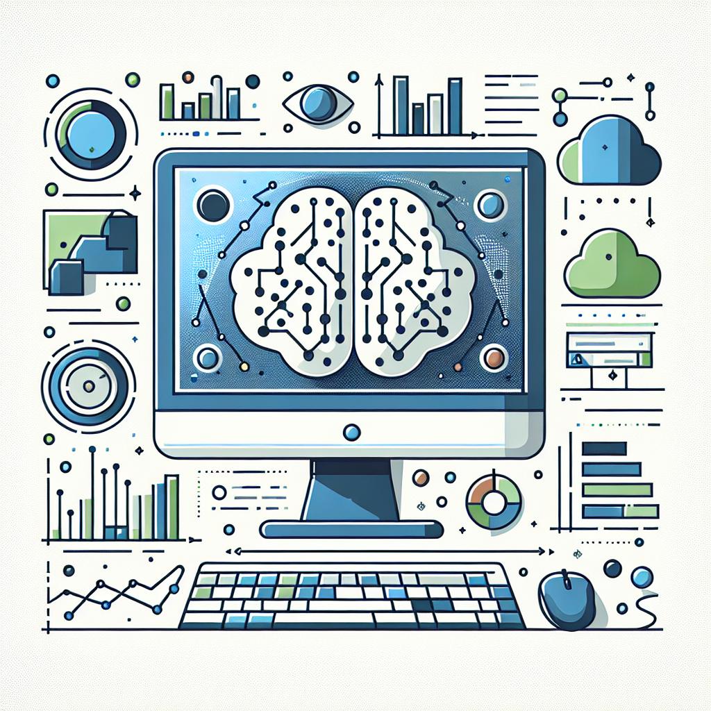 Picture a digital illustration set in a 2D, linear perspective. The image is styled in a flat, corporate, vector-like visual. On a clean, textureless white background, there's a computer screen that symbolizes the user interface, featuring a distinct representation of an abstract AI model named Gemma 3. This model is surrounded by various elements representing data, performance charts symbolizing data analysis, and cloud icons illustrating cloud deployment. Balanced modern colors of blue, green, and white are carefully spread throughout the image elements to convey a sense of innovation and technology.
