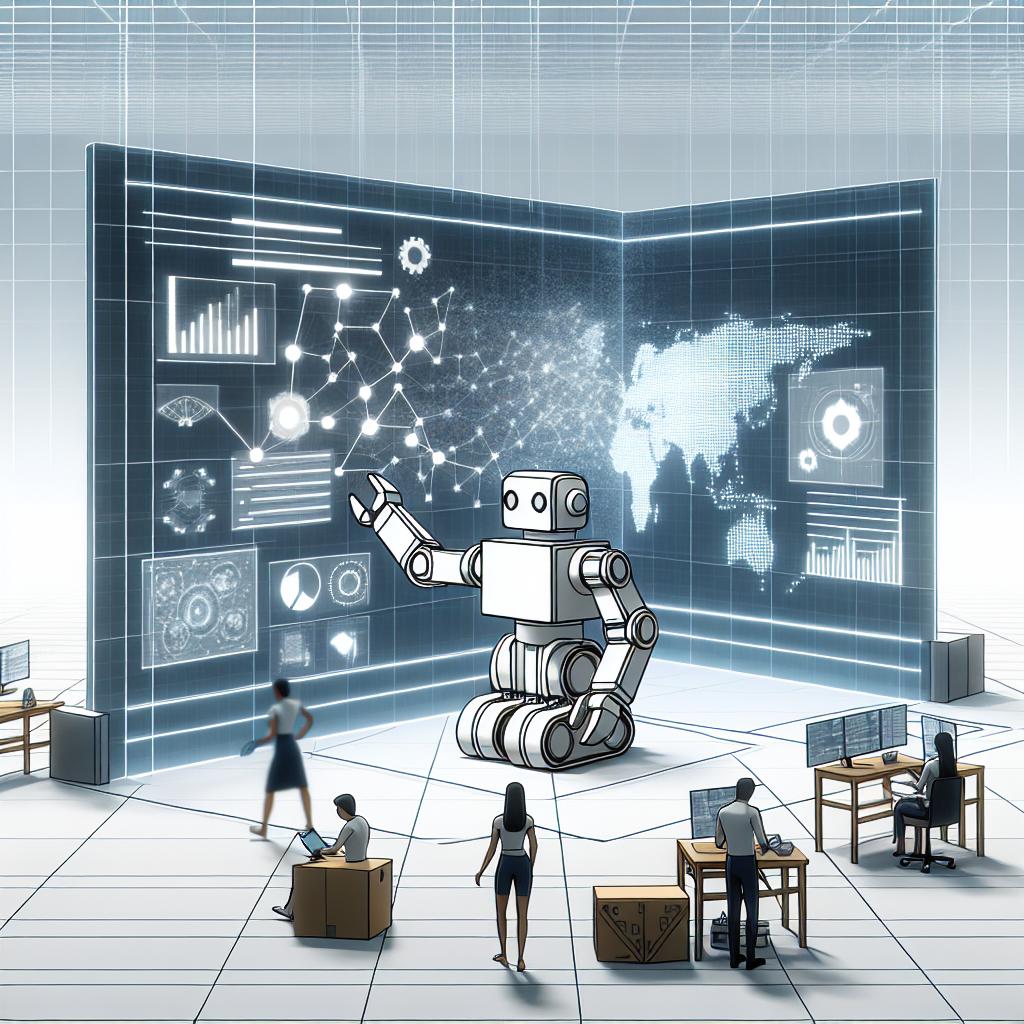 Envision a corporate-style, flat, vectorial image illustrating a significant breakthrough in the robot training methods by MIT researchers. The scene is set in a 2D, linear perspective against a white, texture-less background. The focal point is a robot, symbolizing the practical application of the research, in a simulation environment. It is interacting with objects as it is learning to perform specific tasks. Visible on the background screen are charts and data indicating progress and learning. A technological backdrop symbolizes innovation.