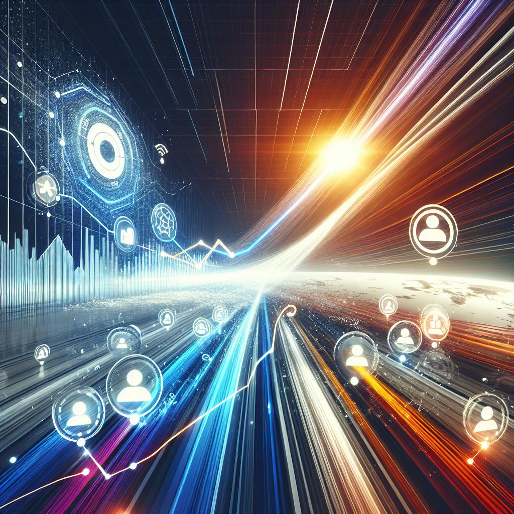 Create a vibrant, corporate-style, and flat vector graphic image signifying the explosive growth of the social networking platform Bluesky. The image is in 2D with a linear perspective. The image should include a chart showing the user growth of Bluesky in comparison with platform 'X' and 'Threads' signifying the competition between them. The background should be dynamic, representing white and textureless to suggest movement and evolution in the sector. Use bright colors to depict innovation and growth.