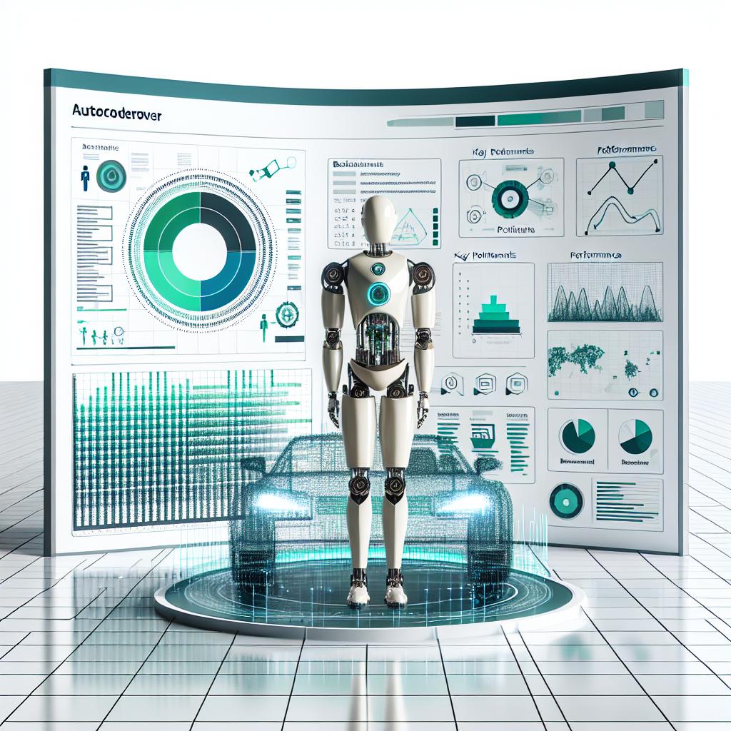 Visualize a 2D linear perspective image reflecting AutoCodeRover in action. The backdrop should be a futuristic programming environment designed in a flat, corporate style with white and untextured background. Key elements to include: an interface of code symbolizing the AutoCodeRover's workplace, a humanoid robot denoting the collaboration between AI and humans, hues of greens and blues, expressing a sense of technology and innovation, and data graphs that showcase performance in benchmarks, emphasizing the efficacy of the system. All these elements should be created in a vectorial design format to maintain the corporate theme.