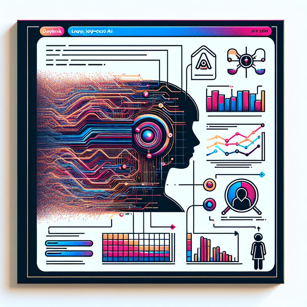 A picture in a 2D linear perspective, featuring the launch of a new, low-cost AI model called DeepSeek-R1 by Together AI. The image is set against a plain white background embodied with lines of vibrant code, moving graphs representing the AI model's real-time performance, and a security icon, all of which symbolize technology, programming, and privacy that the model brings. The image also contains a silhouette of a South Asian female developer, representing the target audience of the technology. The overall style of this image is that of a flat, corporate, and vector design.