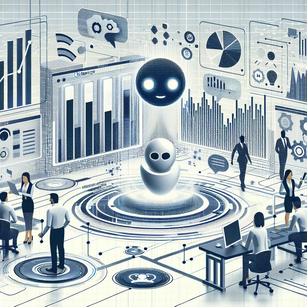 Create an image in 2D, linear perspective, with a white and texture-less background. This image should have a business environment and reflect the increasing use of Conversational Artificial Intelligence (AI) in sectors like e-commerce, health, finance, and education. The atmosphere needs to be futuristic and corporate, with listeners interacting with virtual assistants surrounded by graphs and data representing efficiency improvements attributable to Conversational AI. The style should be vector-based and flat, depicting elements of digital interaction - signifying the new way of communication, efficiency charts - symbolizing company productivity enhancements, and a technological environment - mirroring modernity and innovation linked with AI.