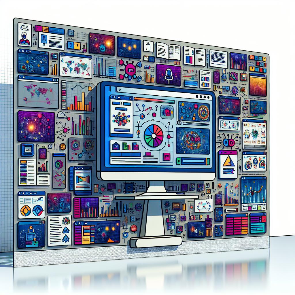 Imagine a 2D projecting image in a vector, corporate, and flat style. The centerpiece of the image is a computer screen that's turned on. This screen is showing various working AI software applications, each of them encapsulated in open windows. Each window is displaying a different AI software in action. It includes visual elements such as diagrams, chats, and automated sequences performing tasks. The software designs are dominated by vibrant colors to denote innovation. Additional graphical elements, like AI icons, symbolize various AI applications. Backdrop of the image is white and textureless. Subtle animations are also included in the screen to hint at the efficiency of the automated processes.