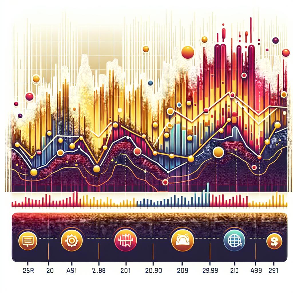 Imagine a 2D, flat, corporate-style vector image on a white non-textured background. The main element is a graph showing the stock performance of an AI technology company, which has reached a historic high, compared to other tech companies. The stocks of the AI company are shown in warm colors to indicate high volatility. Alert bars on the graph indicate potential market bubble risks. The tech companies are represented by different technology icons.