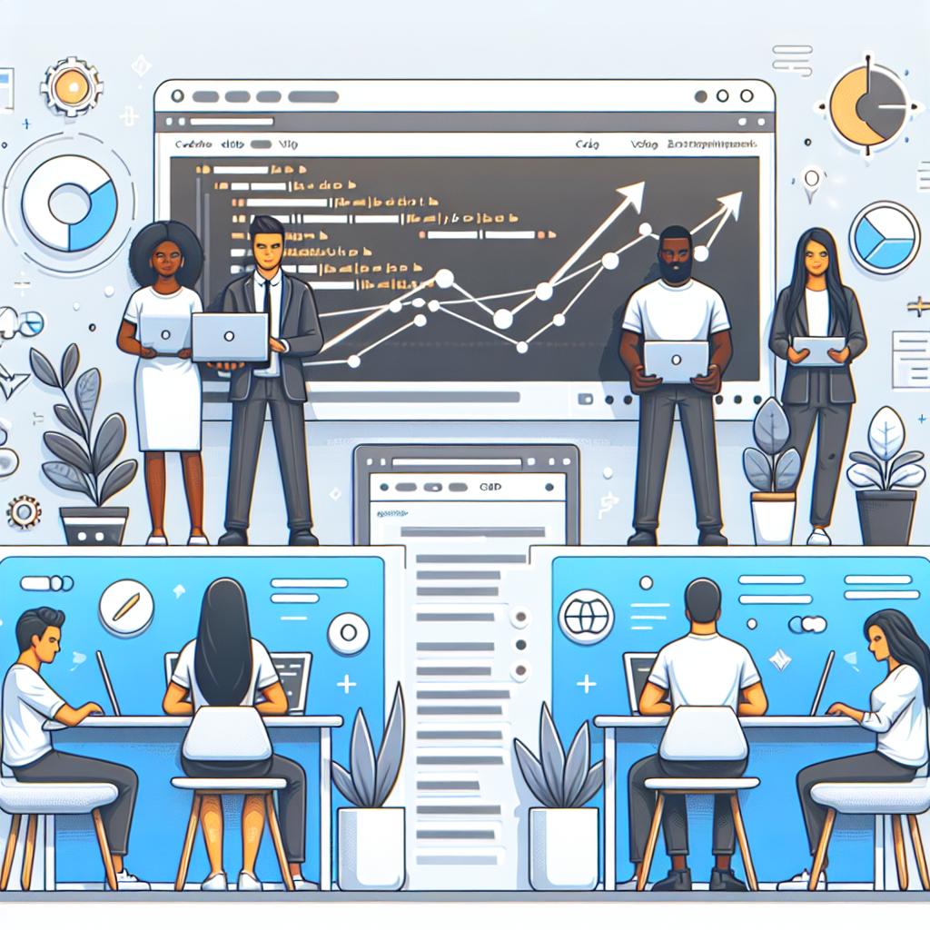 Illustrate a clear vision of the Codeium interface showing its new feature 'Chat Diff View'. The image is in a 2D, linear perspective with a flat and corporate vector style. It features two developers of Hispanic and Black descent, both genders included, actively using the tool in their Integrated Development Environments (IDEs). Iconic elements of various IDEs are included to represent the diversity of development environments. Growth charts are displayed to demonstrate the significant user base increase, achieving 100,000 downloads of its VSCode extension in May 2023. A bright, white, untextured background is used, supplemented by a high-tech backdrop to symbolize the innovation and future of programming.