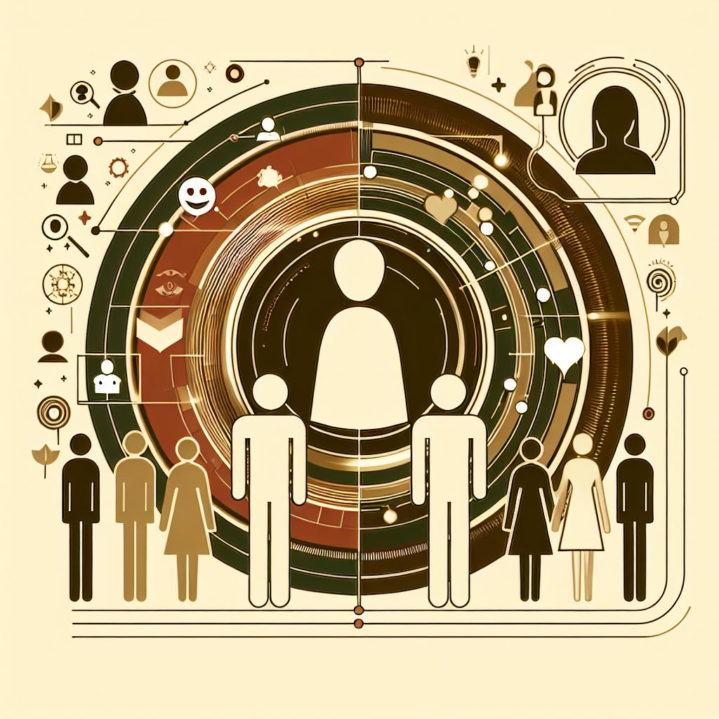 Create a 2D, vector-style image on a plain white background that represents a corporate setting. The central theme of the image is a human, of undefined descent and gender, interacting with an artificial intelligence interface that embodies empathy and understanding. There should be graphical elements symbolising emotions to highlight the emotional intelligence of the 'HelpingAI-3B-reloaded' model that was launched on October 31, 2024. Among the additional elements should be the silhouettes of several different users, reflecting the model's accessible nature. The color scheme should be warm, symbolizing a sense of welcoming and approachability.