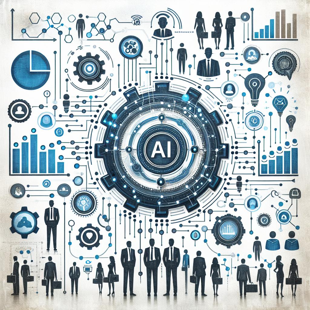 Create a 2D, vector-style image with a corporate feel, set against a white, textureless background. The core theme of the image is the integration of artificial intelligence (AI) in marketing and sales strategies, demonstrating its transformative role in lead qualification. Integrate visual elements that symbolize data analysis, conversations, and connections. Illustrate clients, portrayed as a mix of different descents and genders, engaging with technology. Additional elements should include data charts to signify real-time analysis and results, icons representing sales and marketing to denote team collaboration, and network connections to highlight the role of AI in fostering meaningful interactions.