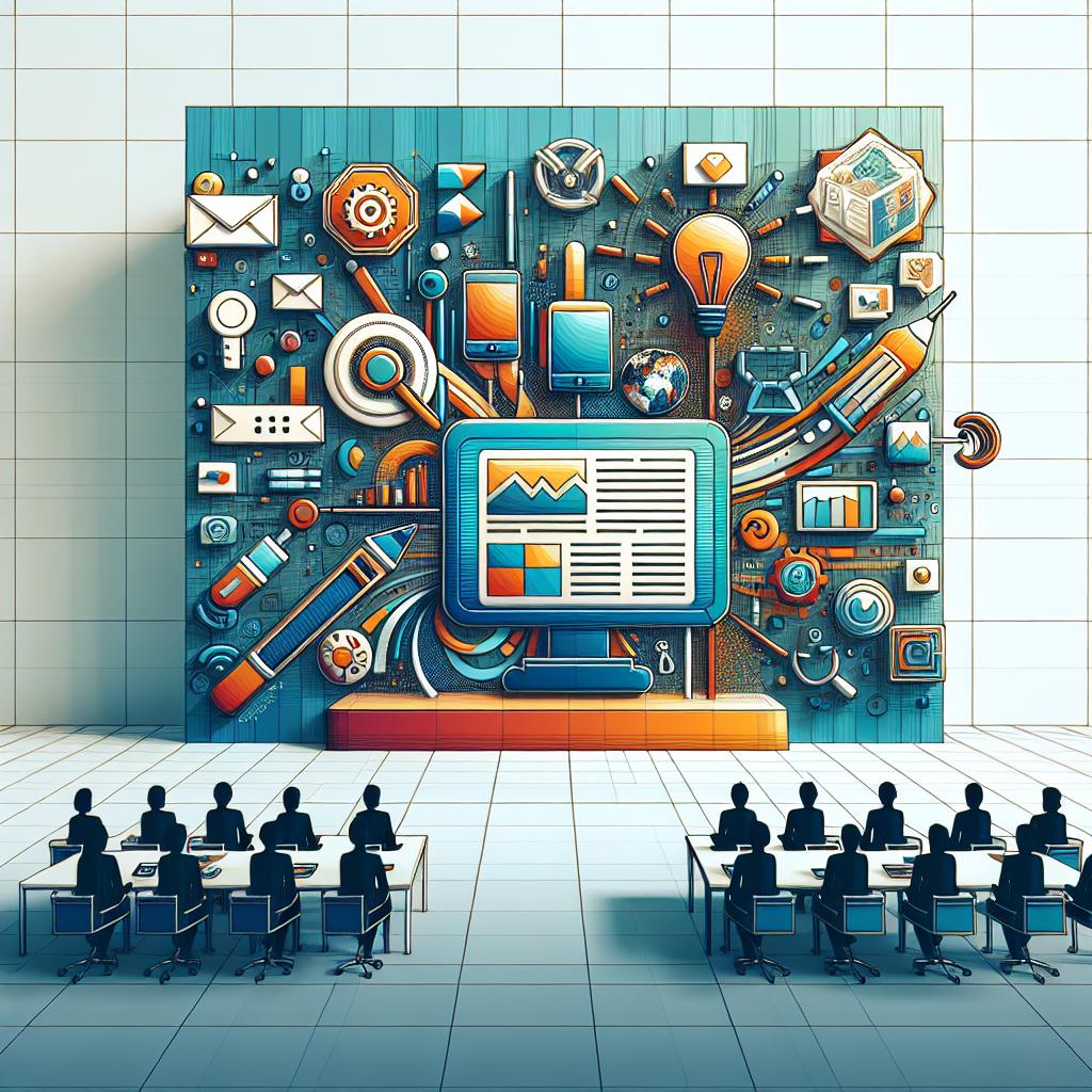 Imagine a 2D, vector-style illustration representing the new AI-based press release generator by PR News AI. The perspective of the image is linear with a flat and corporate aesthetic. The user interface of the generator is shown in the image, capturing its ease of use and customization options. In this corporate scene, visible are modern stylistic elements that represent innovative technology. A vibrant color palette symbolizes dynamism and modernity. Throughout the image, various representative icons explicitly tied to communication emphasize the PR and marketing aspects of the tool. The backdrop remains white and textureless, putting focus on the interface and its features.