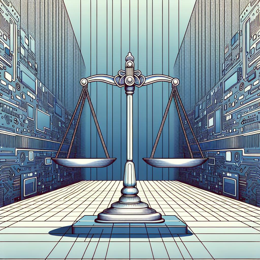 Create a 2D, vector-style image in a flat, corporate aesthetic, borrowing from the techniques of artists whose work predates 1912. Picture a clean, white, untextured background. An accurate, linear perspective is key. Capture an illustration of a balance scale, symbolizing the relationship between speed and accuracy in language models. To communicate the context, include illustrated representations of the logos of major Large Language Models tested, without using any specific or real logos. Behind these elements, craft a high-tech, artificial intelligence and computing-inspired backdrop to reflect the intense testing environment.