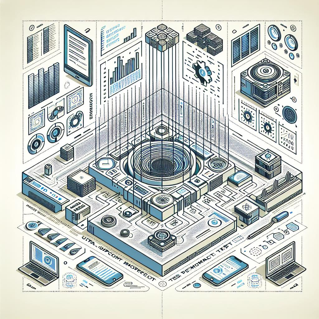 Visualize a modern 2D, linear perspective scene on a textureless white background. The scene should showcase the operation of ultracompact test models used in machine learning, highlighting their efficiency and innovation in technology. The style should be vector-based with a corporate feel, keeping in line with a flat design aesthetic. In addition, illustrate performance charts to compare various models, symbolizing the technological advancement. Include coding images to stress the significance of programming in this field. Lastly, create icons of different devices such as smartphones, laptops, and tablets, emphasizing their limited-resource application.