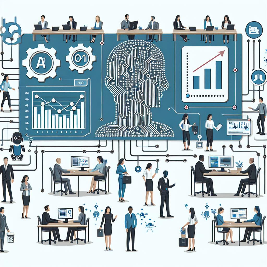 Create a flat, corporate-style image in 2D, linear perspective on a plain, white background. The image illustrates the integration of AI agents in Security Operations Centers (SOCs). It features electronic circuits to symbolize advanced technology, performance graphs displaying improvements in SOC operations, and workplace safety icons symbolizing data protection. Include the depiction of a diverse group of people, with a balanced representation of genders and a mix of descent such as Hispanic, Caucasian, South Asian and Black, collaborating at work, emphasizing human and AI interaction.