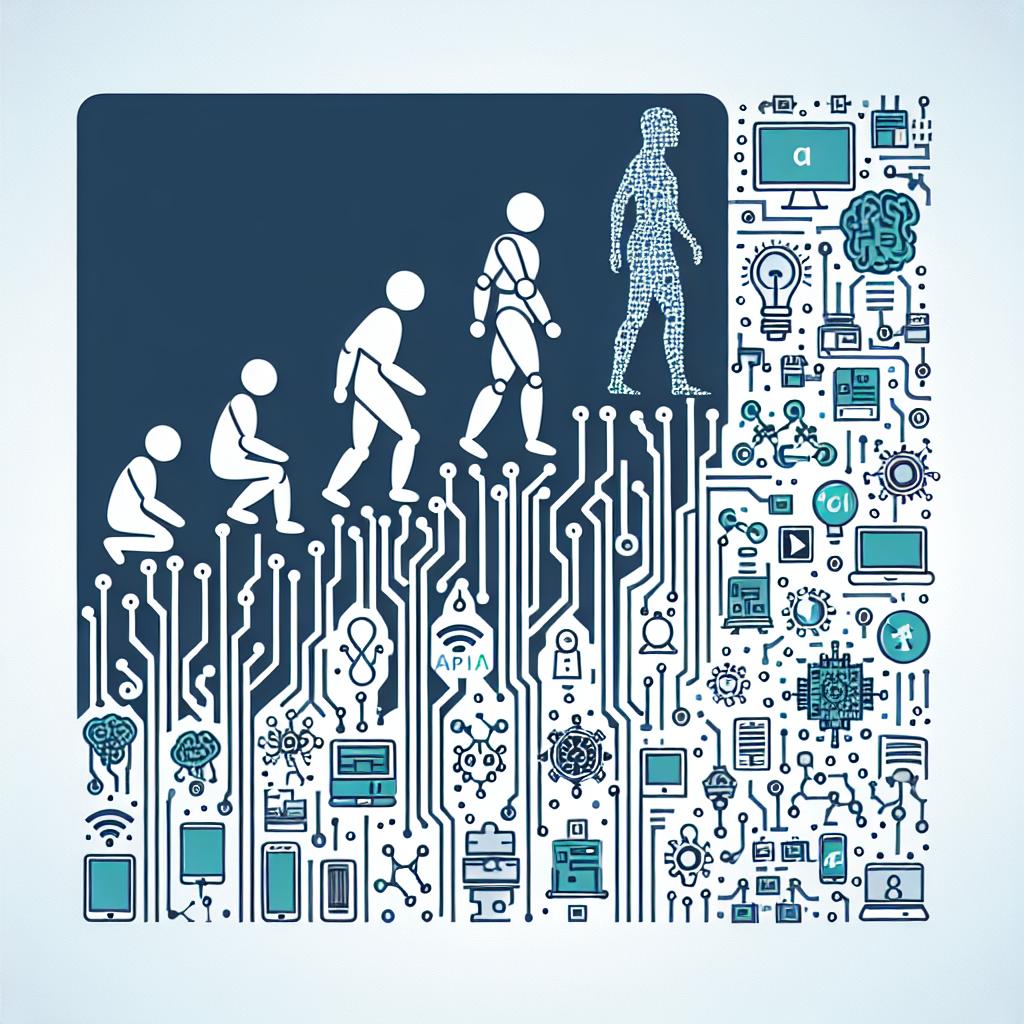 Create a 2D, linear image in a corporate, flat, vector style. Set it against a plain, white, textureless background. The central focus should be an illustration symbolizing the evolution of open-source AI models, possibly taking the form of electronic circuits, alongside icons that represent AI, such as robots and computers. The circuitry can represent the technological basis of the advancements, while the robots and computers represent the application of AI. Emphasize the theme of technology and innovation by prominently featuring shades of blue and green.