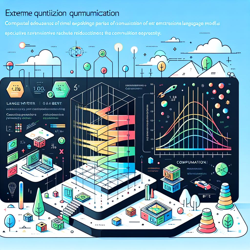 An illustration in a corporate, vector, flat 2D linear style set on a white and texture-less background. The scene should depict the idea of computational efficiency as achieved by Microsoft researchers exploring extreme quantization of language models. Specifically, it focuses on a novel model, BitNet, which allows parameters to be represented with only 1.58 bits. This model offers significant reductions in computation and energy without sacrificing too much precision. The main feature should be a comparative chart highlighting the energy consumption of different language models with special emphasis on the BitNet model. The chart is illustrated in colors that symbolize innovation, predominantly blues and greens. Additional elements include energy and computation icons symbolizing efficiency and sustainability. Keep the background minimalist to avoid distraction from the central visual. Encompassing the entire scene is impactful text that underscores the revolution brought about by extreme quantization. Finally, use color gradients to denote the transition from old systems to new technologies.