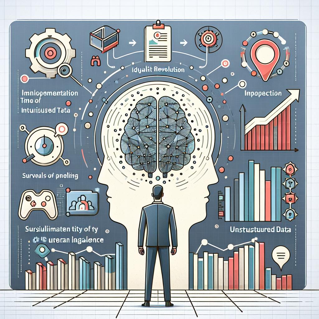 Envision a conceptual imagery colored in a corporate style, depicted in a clean vector art on a textureless white background, featuring 2D, linear perspective. The main theme of the visualization is data quality revolution by a fictitious company, Anomalo. This company has announced an innovative solution that is projected to diminish implementation time of AI projects by 30% via expanding its platform to surveil the quality of unstructured data. The company is represented as a change agent of integrating structured and unstructured data into an AI environment. Additional elements include icons of structured and unstructured data, a figure of a brain symbolizing generative artificial intelligence and a growth chart showcasing acceleration of AI projects.