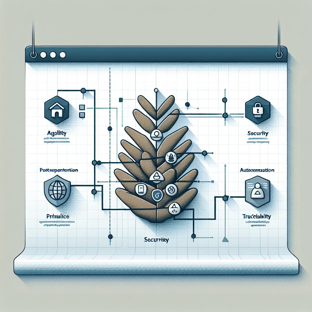 A flat and corporate vector style image demonstrating the practical implementation of the Pinecone Assistant in an AI project. Seen through a 2D, linear perspective on a plain, white and textureless background. Display a workflow chart representing the agility in the process, security icons symbolizing trust and privacy, and a visual representation of an API highlighting traceability and citation.