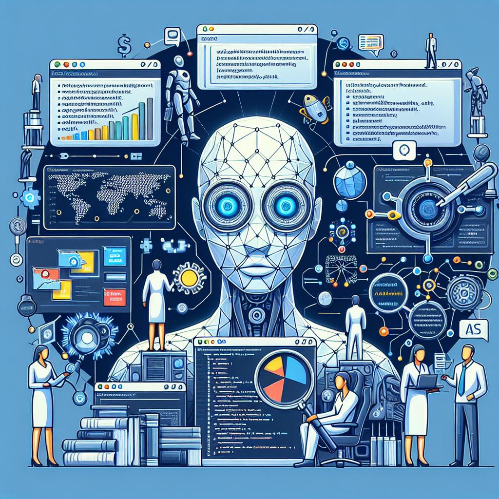 Create a 2D, linear image with a white, textureless background. Show a visual representation of an open-source JavaScript framework, KaibanJS, introducing the Website RAG Search Tool, a tool that enhances the extraction and semantic analysis of web data. Highlight the functionalities of this tool and its impact on semantic web analysis. Include representations of AI agents like Emma and InsightExtractor performing analysis tasks. Add illustrations of data charts representing collected and analyzed data. Include the user interface of KaibanJS with the tool in operation. Lastly, use a futuristic color palette to resonate with the technological theme. The style should be vectorial, flat, and corporate.