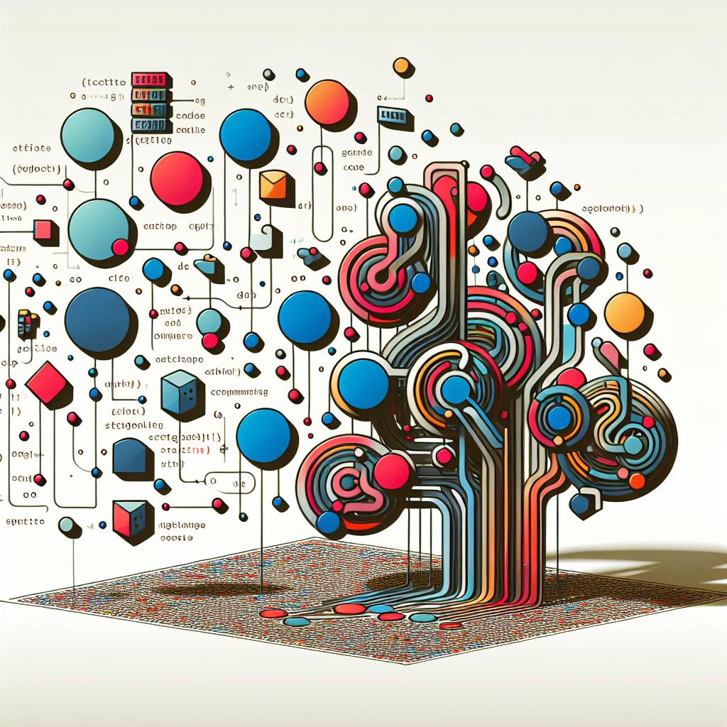 Imagine a vivid, 2D, corporate-style, flat vector graphical representation on a plain white background. The image conceptually depicts the self-invoking code generation process. It shows abstract shapes symbolizing Large Language Models (LLMs) engaging in activities relating to code generation, represented by intricate circuit-like patterns. These circuits signify the complexity of programming and the interaction between the models and the code. Add vibrant colors to the elements to give a modern, tech-savvy feel to the scene.