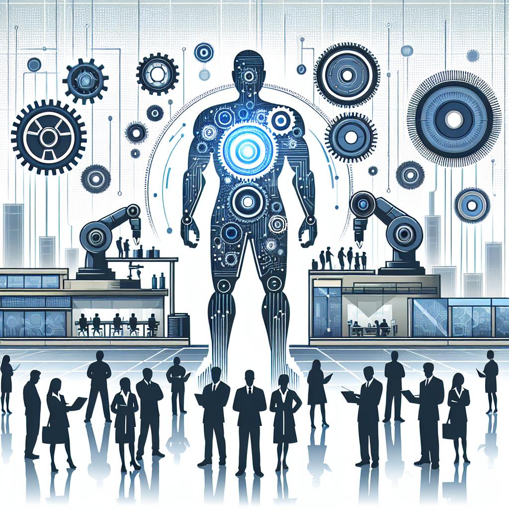 Create a corporate, flat vector-style image from a 2D, linear perspective. The image should depict a futuristic robot with exposed gears against a backdrop of a technological laboratory, symbolizing the intersection between AI and scientific innovation. The gears represent the transparency and complexity of AI technology. The setting should be a laboratory environment which symbolizes research and scientific innovation. Make use of futuristic colors like blue and silver to evoke a sense of advanced technology. Also includes silhouettes of diverse scientists, denoted by scientists of different genders and races like Caucasian, Hispanic, Black, Middle-Eastern, South Asian, White, suggesting collaboration and diversity in research. Keep the backdrop plain white and textureless.