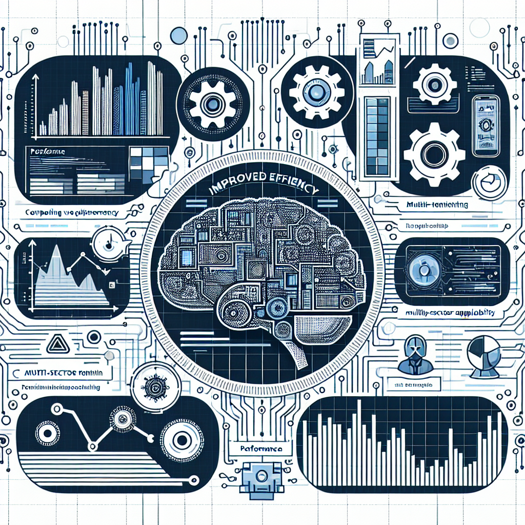 Craft a flat, corporate style, 2D vector image showcasing the concept of fine-tuning in Artificial Intelligence technology. The image should consist of performance graphs symbolizing improved efficiency, alongside company icons that convey multi-sector applicability. Superimpose all these elements on a high-tech background adorned with digital circuits, highlighting the technological nature of fine-tuning. All the components should be presented in a linear perspective. The background should be white and textureless.