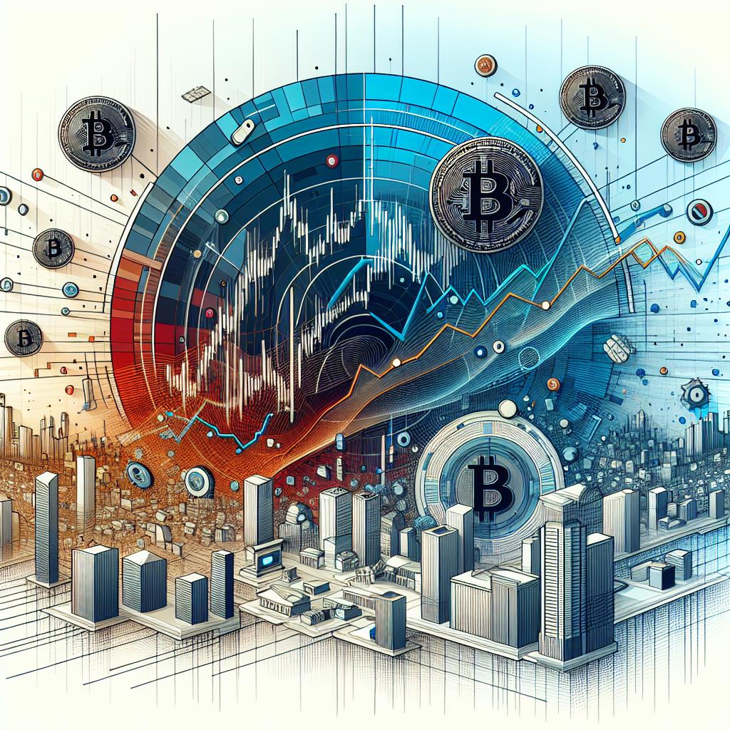 An image in a 2D, linear perspective styled flat, and corporate, based on a vector design approach on a white, textureless background. The image illustrates the interconnectedness between AI technology and the cryptocurrency market. It features integral elements like Bitcoin price charts representing asset fluctuations, symbolic representations of DeepSeek AI showcasing the new technology in focus, and urban scenes symbolizing economic context. The deep-sea hues of the Bitcoin charts contrast neatly with the vibrant reds and blues of the AI logos, providing a visual dichotomy that captures the volatile nature of digital finance.