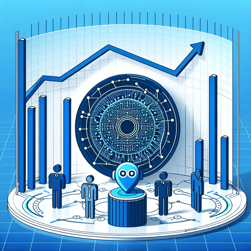 Representative image of a artificial intelligence startup called 'Anthropic', suggested to be targeting a new round of funding that could increase its market valuation to $61.5 billion according to industry insiders. Picture a flat, corporate, vector-style illustration in 2D linear perspective. The picture's central theme is Anthropic's logo, in front of a blue backdrop symbolizing technological innovation in artificial intelligence. Complement the scene with rising graphs to symbolize the increase in AI investment. The background of the image should be smooth and white.