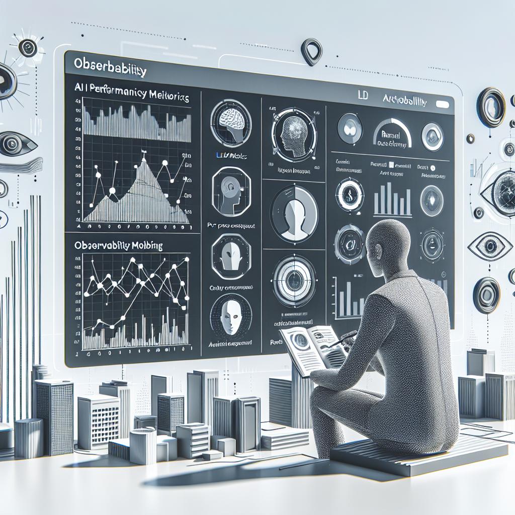 Create a 2D, linear perspective image in a flat corporate style. The background should be white and textureless. The image should depict an AI performance metrics dashboard. This should consist of interactive charts visualizing real-time activity monitoring, as an embodiment of the enhanced capabilities offered by Baseten's observability features such as activity logging and per-request LLM metrics. Include AI icons, symbolic of artificial intelligence and LLM models. Also, feature a modern user interface suggestive of the usability of the updated system. Additional elements in the background that suggest technological innovation should also be incorporated.