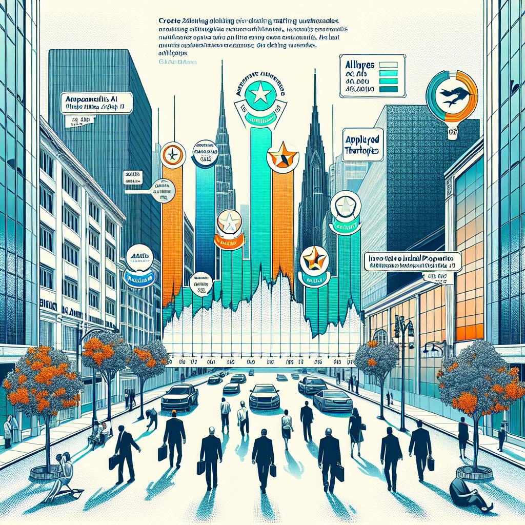 Create an image in a vector-style, set in a 2D, linear perspective, with a corporate feel. The image is situated against a white, texture-free backdrop. It illustrates a scenario at Wall Street, where some companies, such as Aclaris Therapeutics and Pony AI, witness positive rating upgrades due to analysts' recommendations, while others like Applied Therapeutics and Innovative Industrial Properties encounter severe downgrades. The key element in the image is a graph displaying the varying rating altitudes given to different stocks during the last analysts' update. The depiction focuses on highlighting the recent juxtapositions between upgrades and downgrades and their impact on the market. Addition elements include distinct colors to differentiate between upgrades and downgrades, illustrated sectors to highlight where significant activities occur, a trend arrow showing significant changes and their directions, and clearly visible names of the respective companies.