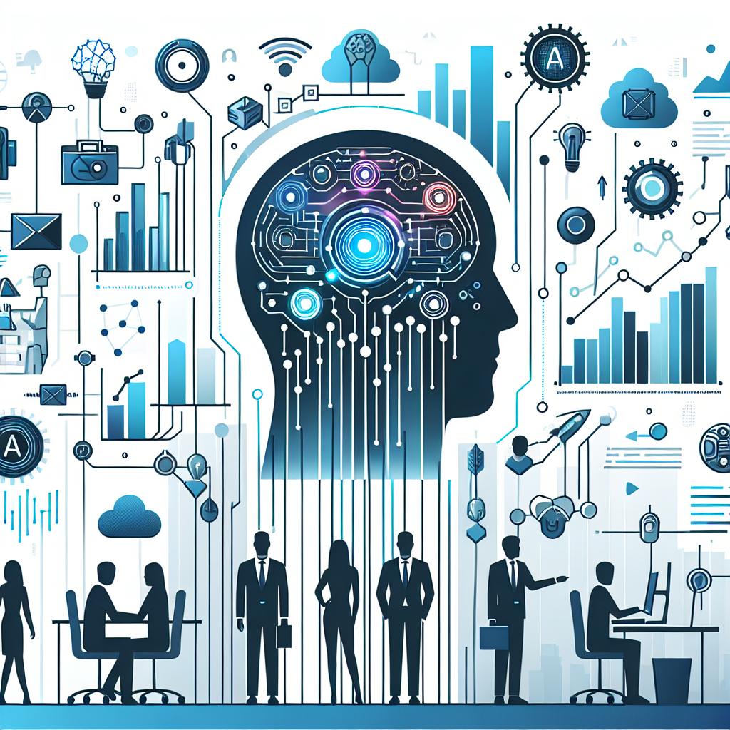 Create a corporate flat-style vector illustration against a plain white background. Use a 2D, linear perspective and incorporate futuristic colours to illustrate an advanced technological setting. Various elements should include growing graphs which symbolize the growth of the AI market and silhouettes of professionals, implying a collaboration between humans and technology. The overall theme of the image should highlight the integration of artificial intelligence in various daily applications, showcasing companies working with advanced technology to reflect Baseten's ambition of forging ahead in the AI market.