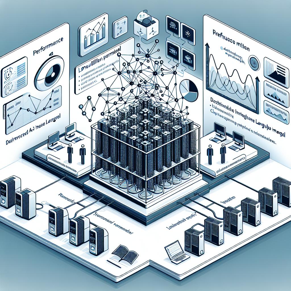 Design a digital image that symbolizes Nous Research's innovative approach to training language models by developing a 15-billion parameter model using distributed hardware. The scene should be depicted in a vector, flat and corporate style that uses a 2-dimensional linear perspective. Visualize a network of interconnected computers against a white and untextured background, representing the decentralized AI model training. Also, incorporate visual elements like performance graphs demonstrating the process efficiency and collaboration icons indicating the inclusion of independent researchers.