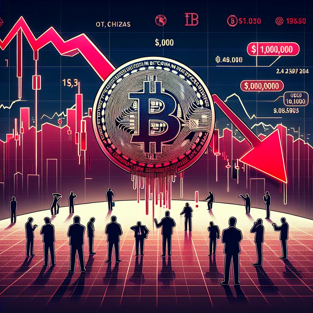 Create an image representing the fall of Bitcoin price below $100,000 due to the launch of a new artificial intelligence model in China that triggered a wave of sales in risky assets within the global markets. The scene takes place on January 27, 2025. Display this scenario using a 2D, linear perspective on a plain white background with a vector-like, flat, and corporate style. Show an illustrative graph demonstrating the fall in Bitcoin's price, set against an active financial market. Additional elements include a depiction of Bitcoin symbolizing the falling asset, financial market graphs exhibiting volatility, the use of red colors to symbolize market losses, and silhouettes of traders, hinting at unease and chaos in the market.