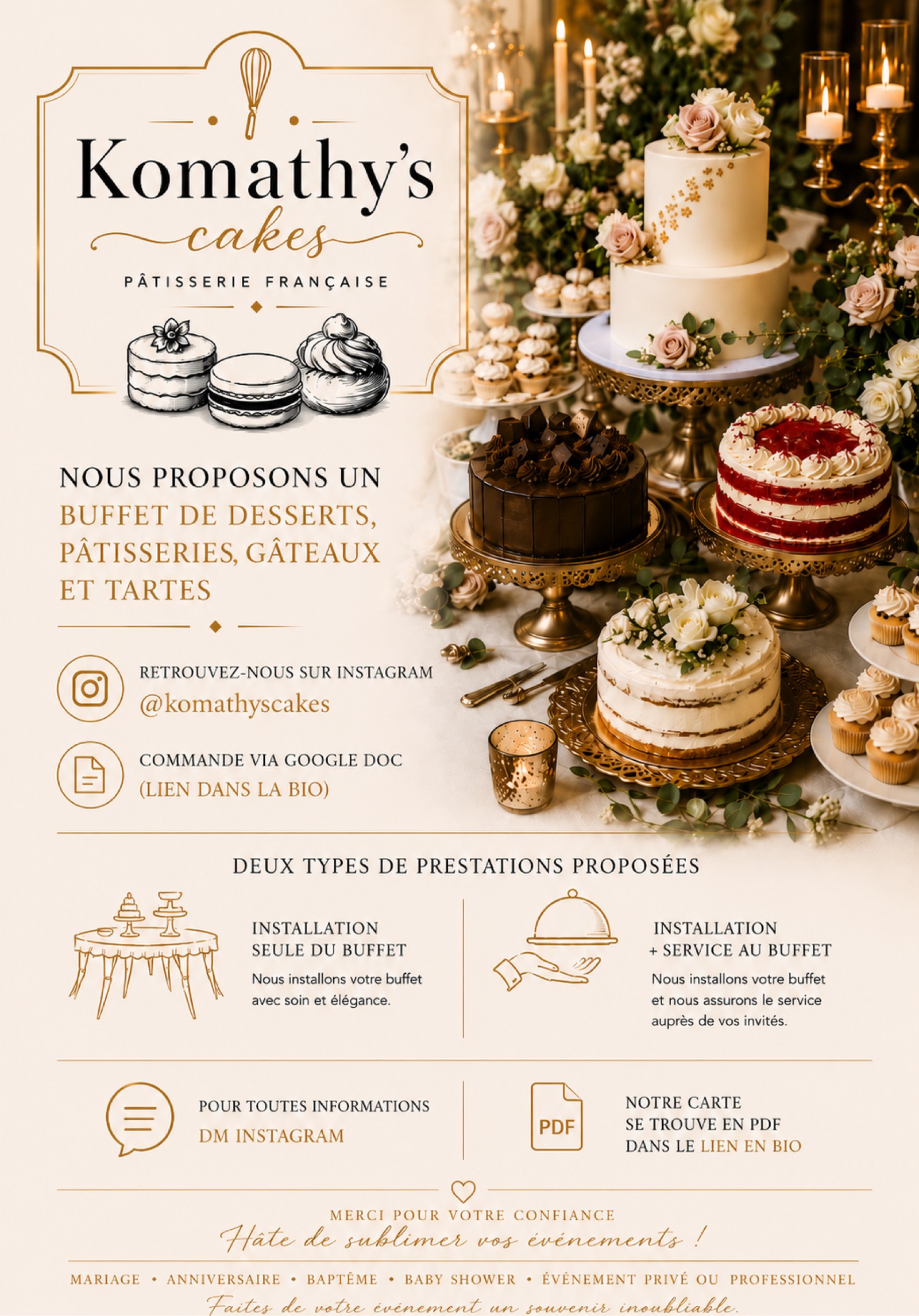 Assortment de gâteaux et pâtisseries artisanales