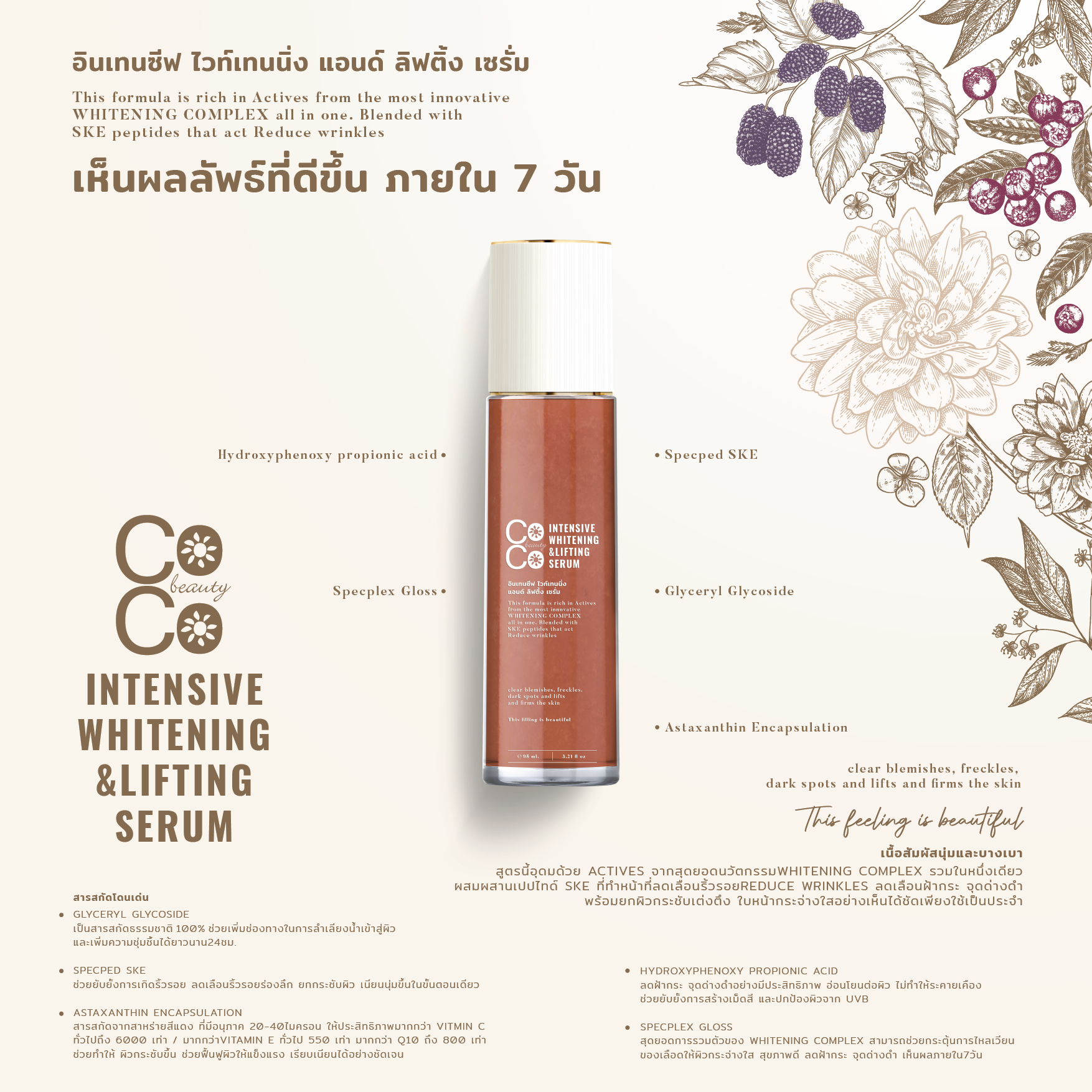 Intensive whitening &lifting serum อินเทนซีฟ ไวท์เทนนิ่ง แอนด์ ลิฟติ้ง เซรั่ม
