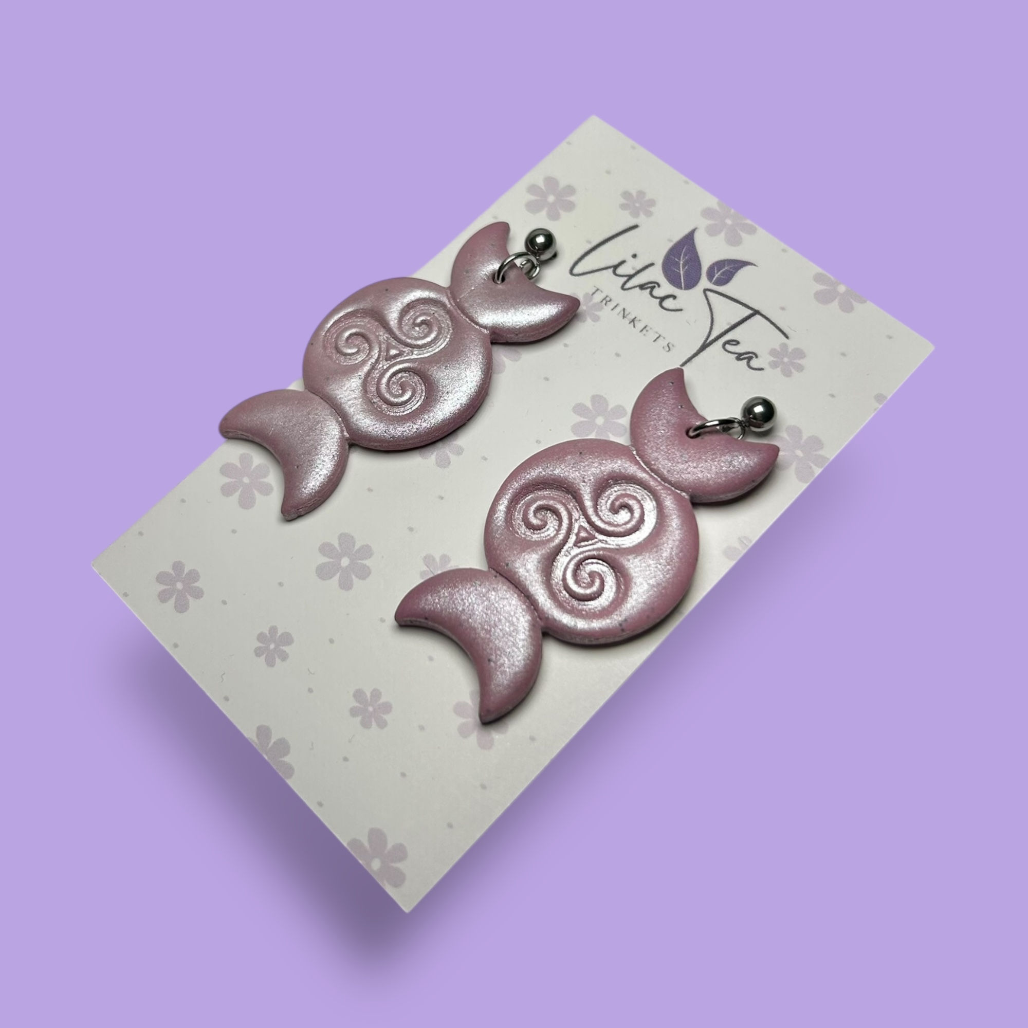 Triple Moon Triskele Earrings