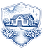 Emblem of a house with garden, sun, and stars