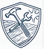 Shield logo with crossed hammer, wrench, and wood pattern