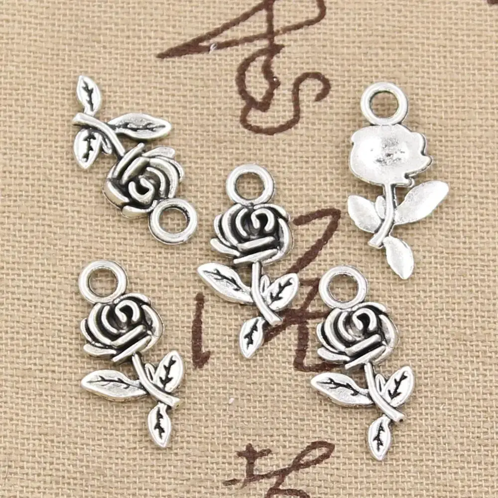 20pcs Charms Flower Rose 21x13mm Antique Making Pendant Fit,Vintage Tibetan