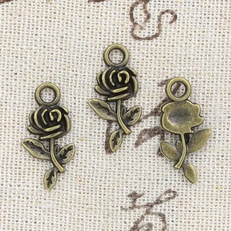 Küçük resim: 20pcs Charms Flower Rose 21x13mm Antique Making Pendant Fit,Vintage Tibetan