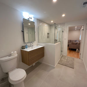 Custom Basement Bathroom Installation 