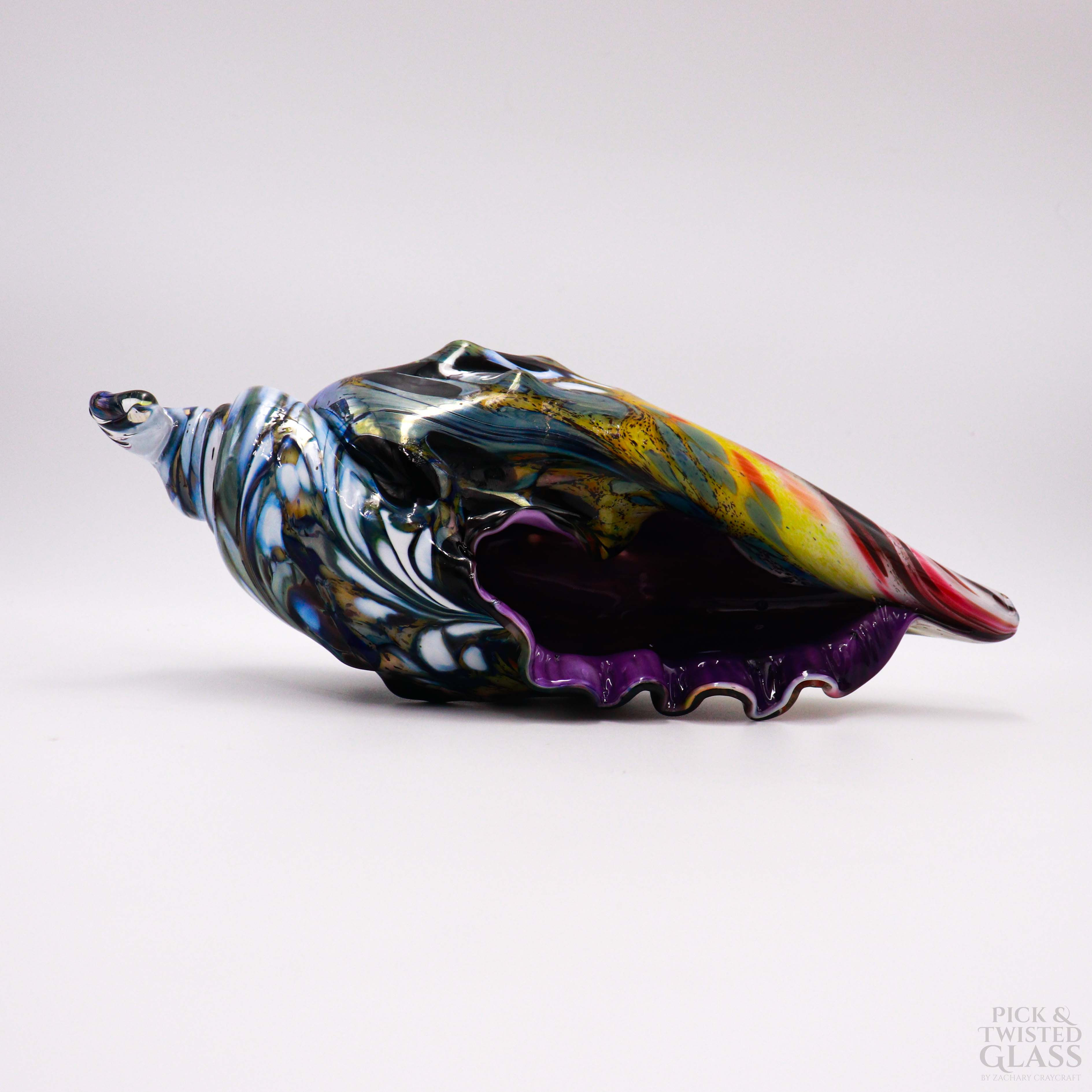 Sandbar Amethyst Glass Conch Shell