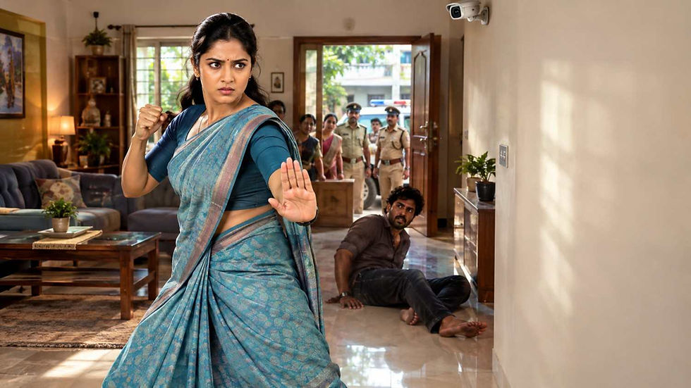 శిక్ష తెలుగు కథలో కరాటే నైపుణ్యంతో తనను తాను రక్షించుకున్న ధైర్యవంతురాలు నీరజ