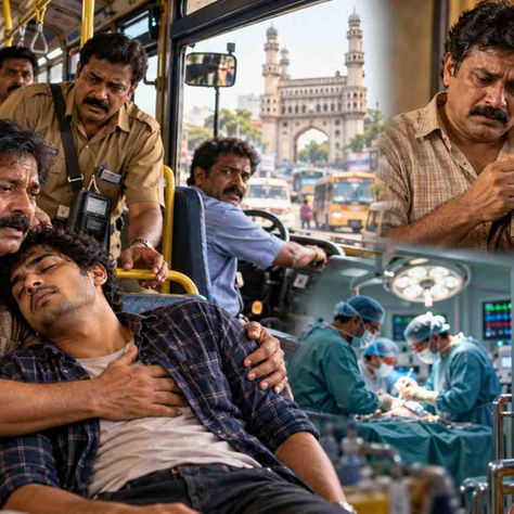 బస్సులో కిరణ్‌కు సహాయం చేస్తున్న శంకరం, తన డబ్బుతో అతని తండ్రి ఆపరేషన్‌కు సాయం చేస్తున్న మానవతా దృశ్యం