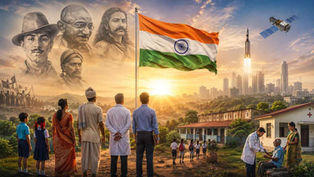 త్యాగాల పునాదులపై ప్రగతి సాధిస్తున్న స్వతంత్ర భారతదేశాన్ని ప్రతిబింబించే 80వ స్వాతంత్ర్య దినోత్సవ దృశ్యం