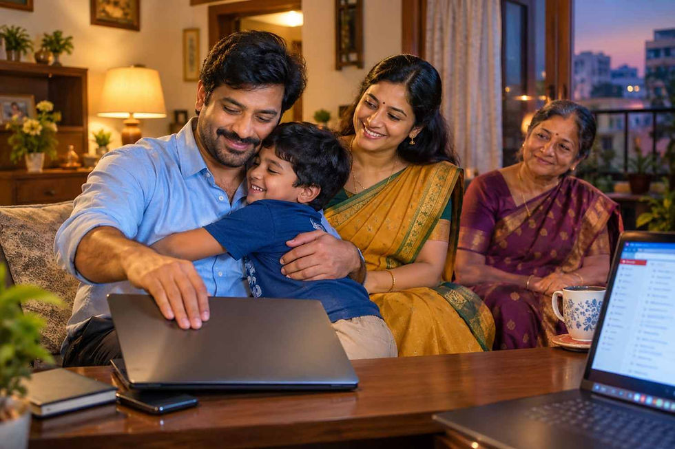 అమ్మ, భార్య, కొడుకుతో కుటుంబ సమయాన్ని ఆస్వాదిస్తున్న సాఫ్ట్వేర్ ఉద్యోగి అర్జున్