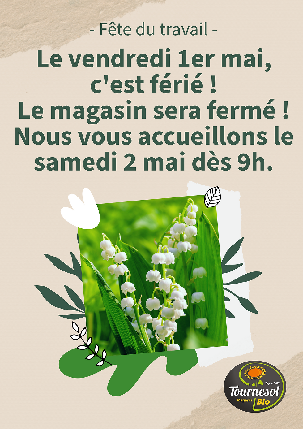 Le 1er mai, le magasin est fermé !