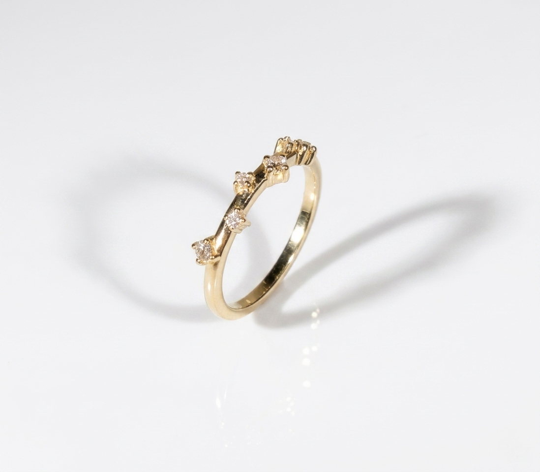 Ring aus 585er Gelbgold mit Brillanten