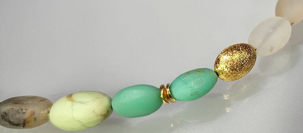 Miniaturbild: Collier  mit Chrysopras, Lemon-Chrysopras, Dendriten-Achat