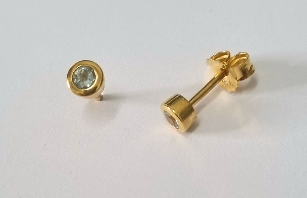 Miniaturbild: Ohrstecker aus 925er Silber, vergoldet mit Edelsteinen,ab 72,- - 92,- €